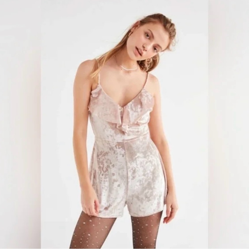 Cream velvet romper